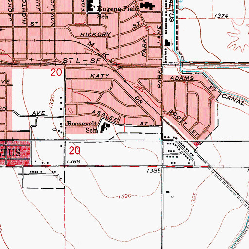 Topographic Map of Southside Baptist Church, OK
