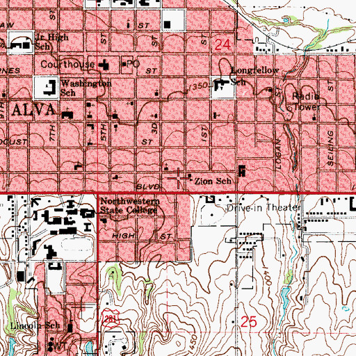 Topographic Map of The Church of Jesus Christ of Latter Day Saints, OK
