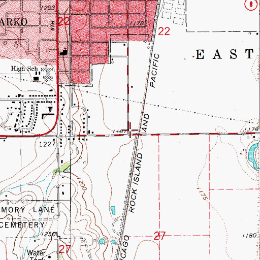 Topographic Map of Saint Thomas Lutheran Church, OK