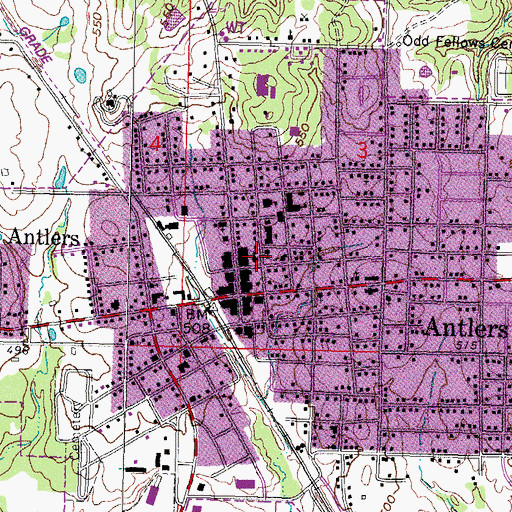 Topographic Map of Church of the Nazarene, OK