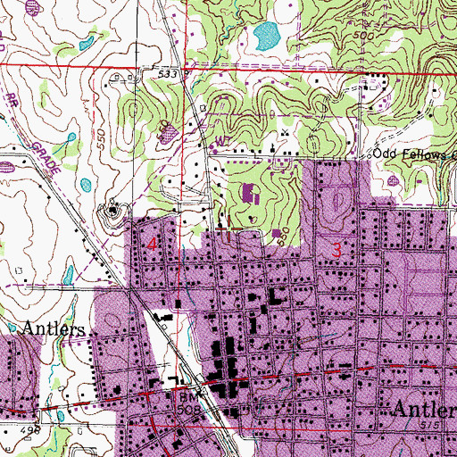 Topographic Map of First Christian Church, OK