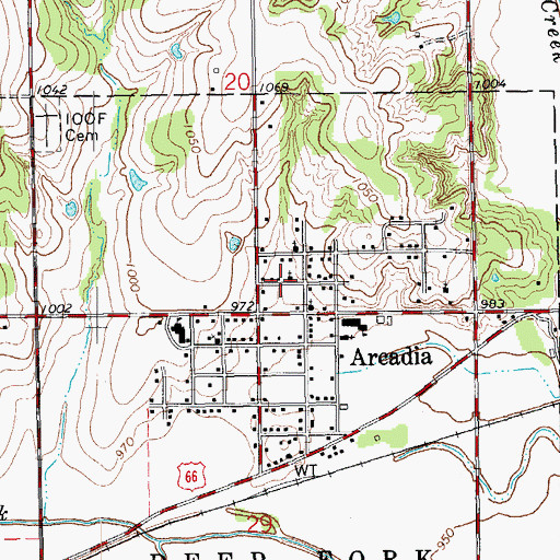 Topographic Map of Saint James AME Church, OK