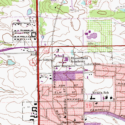 Topographic Map of Christ Community Church, OK