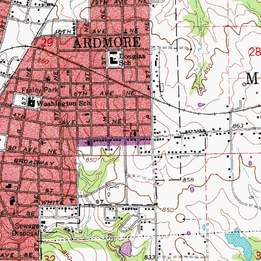 Topographic Map of Church of Christ Northeast, OK