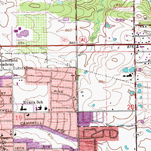 Topographic Map of First Church of the Nazarene, OK
