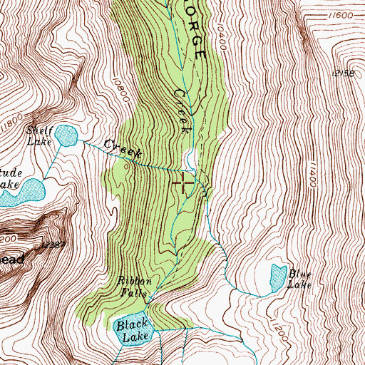 Topographic Map of Shelf Creek, CO