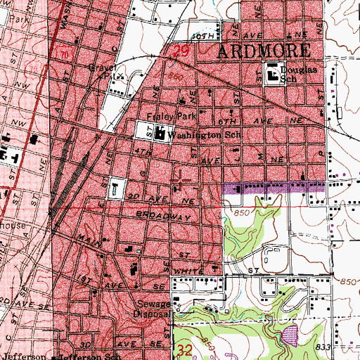 Topographic Map of Metropolitan AME Church, OK