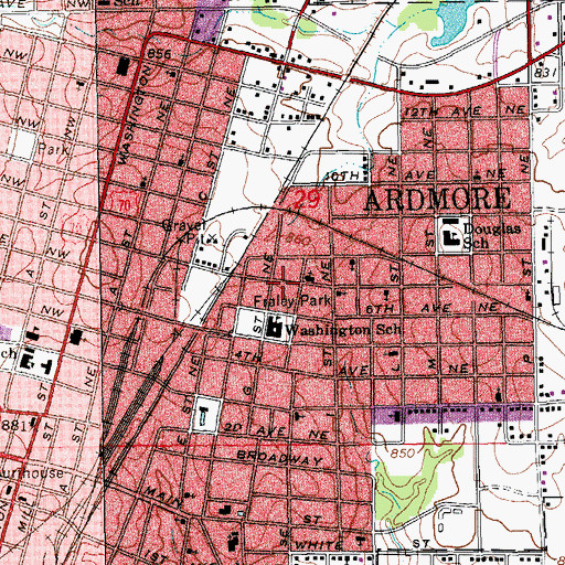 Topographic Map of Northeast Baptist Church, OK