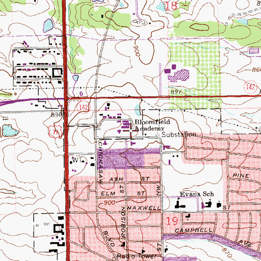 Topographic Map of Seventh Day Adventist Church, OK