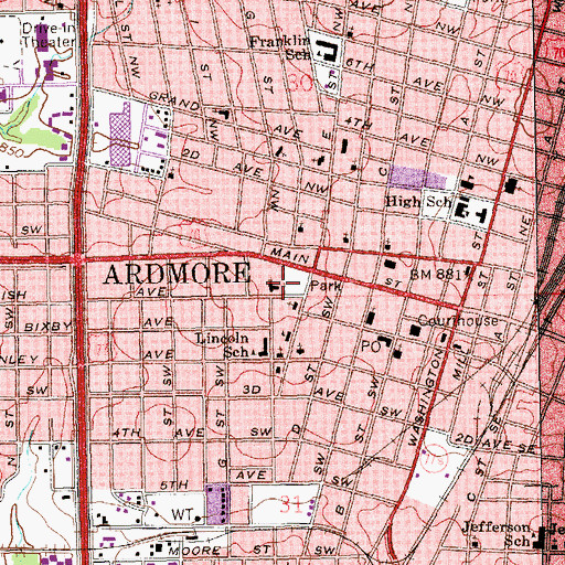Topographic Map of Saint Phillips Episcopal Church, OK