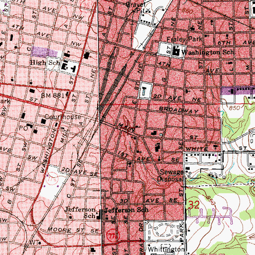 Topographic Map of Victory Temple Church of God, OK