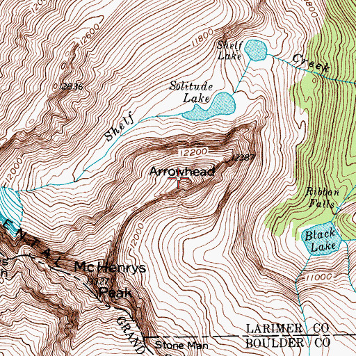Topographic Map of Arrowhead, CO