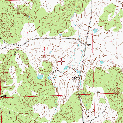 Topographic Map of Christian Church, OK