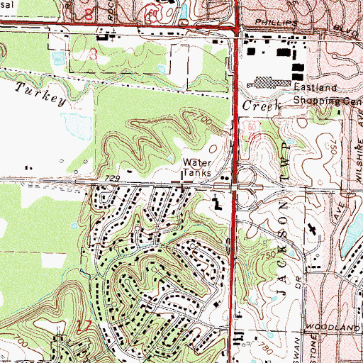 Topographic Map of Adams Boulevard Church Christ, OK