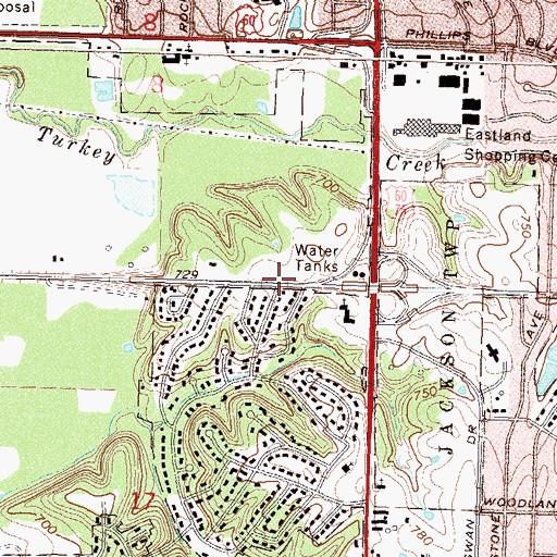 Topographic Map of First Church of the Nazerene, OK