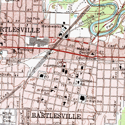 Topographic Map of Christian Science Reading Room Church, OK
