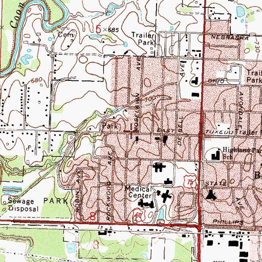 Topographic Map of East Bartlesville Christian Church, OK