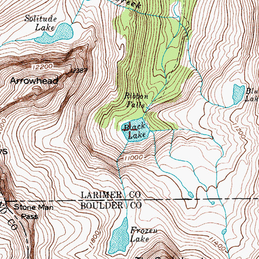 Topographic Map of Black Lake, CO