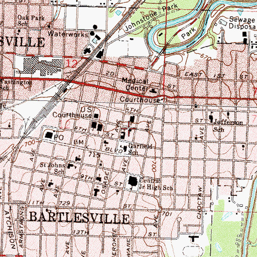 Topographic Map of First Church Christ Scientist, OK