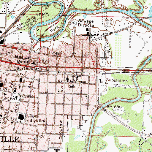 Topographic Map of Grace Epworth United Methodist Church, OK