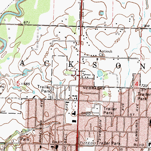 Topographic Map of Washington-Osage Baptist Association, OK