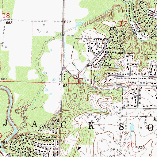 Topographic Map of Wesleyan Church Tristate District, OK