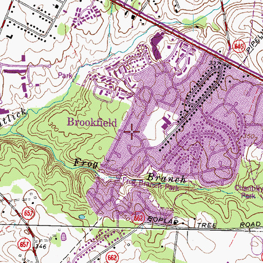 Topographic Map of Brookfield, VA