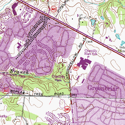 Topographic Map of Chantilly Park, VA