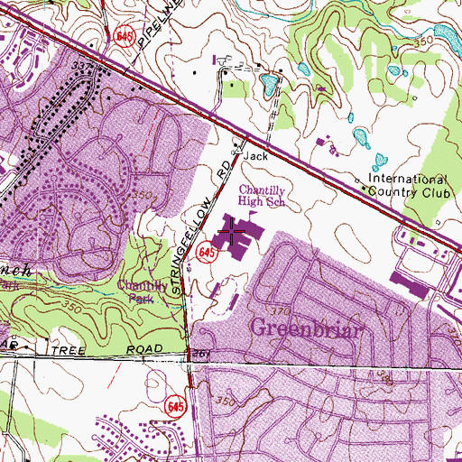 Topographic Map of Chantilly High School, VA