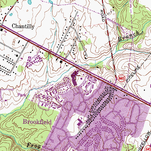 Topographic Map of Chantilly Plaza Shopping Center, VA