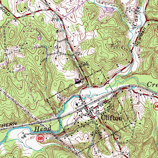 Topographic Map of Clifton Elementary School, VA