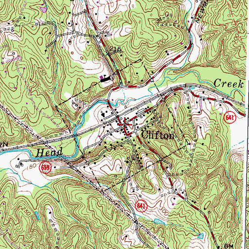 Topographic Map of Clifton Historic District, VA