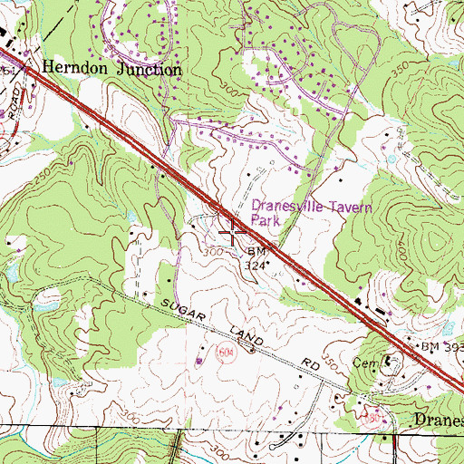 Topographic Map of Dranesville Tavern, VA