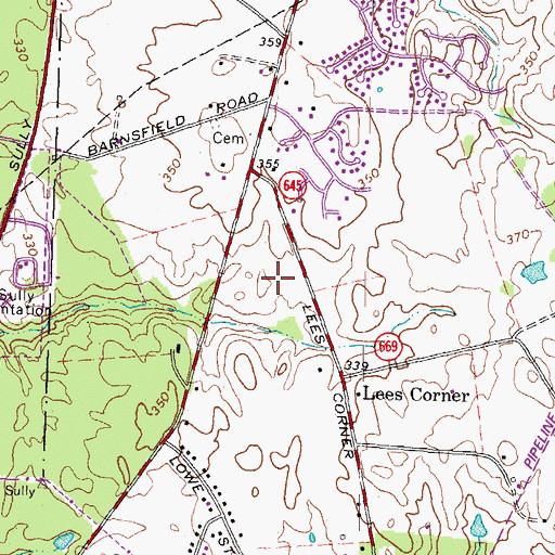Topographic Map of Benjamin Franklin Middle School, VA