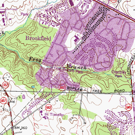 Topographic Map of Frog Branch Park, VA