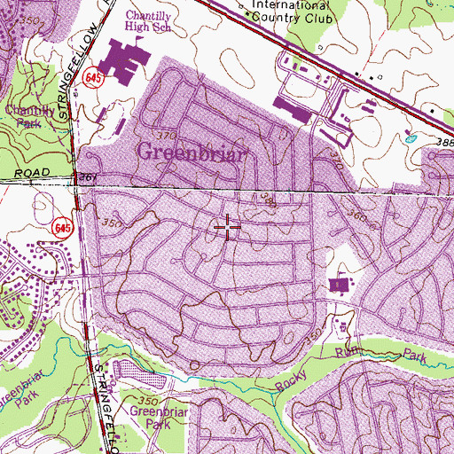 Topographic Map of Greenbriar, VA