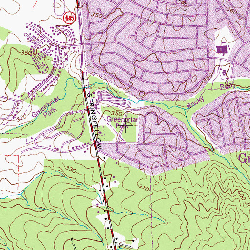 Topographic Map of Greenbriar Park, VA