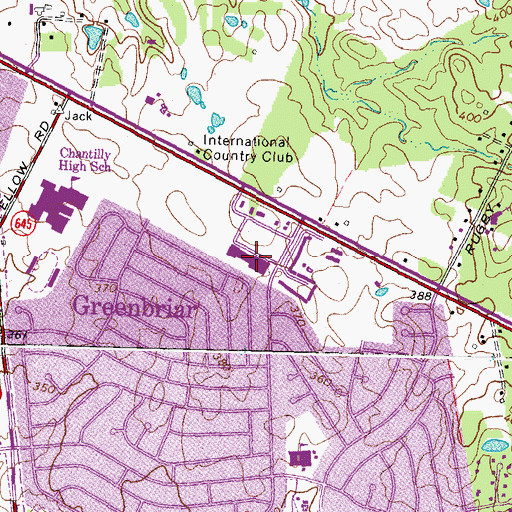 Topographic Map of Greenbriar Shopping Center, VA