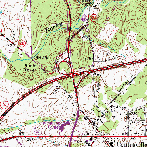 Topographic Map of Interchange 53, VA