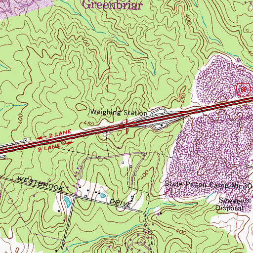 Topographic Map of Interchange 55, VA