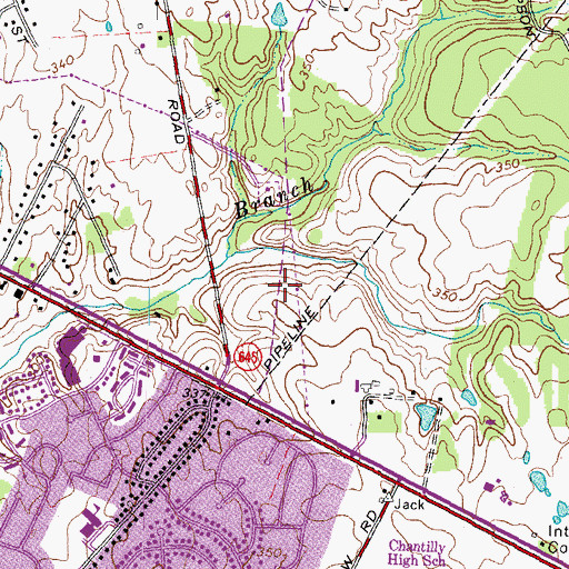 Topographic Map of Lee's Corner Elementary School, VA