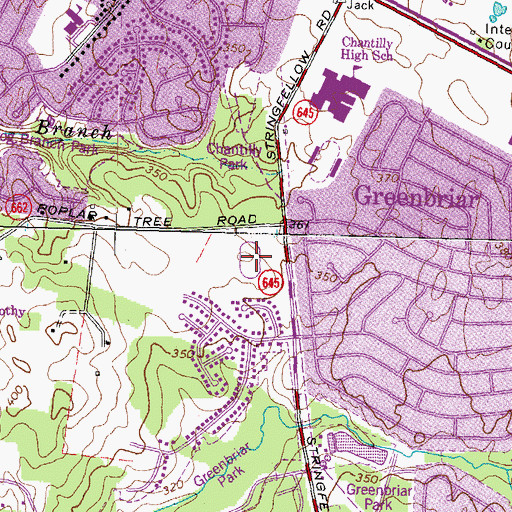 Topographic Map of Rocky Run Middle School, VA