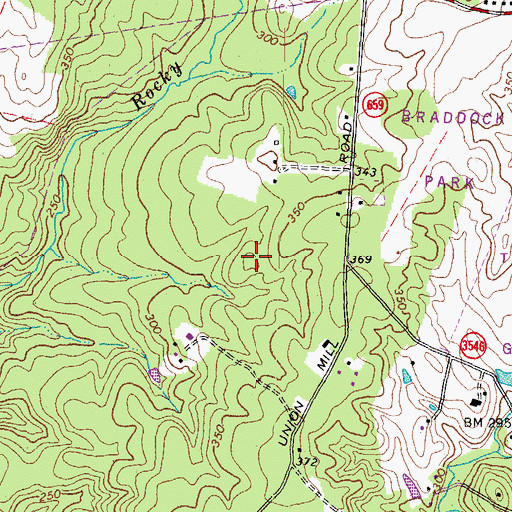 Topographic Map of Union Mill Elementary School, VA