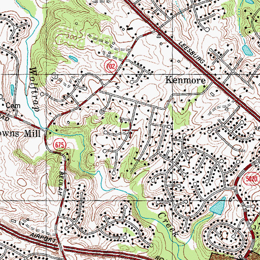 Topographic Map of Beau Ridge, VA