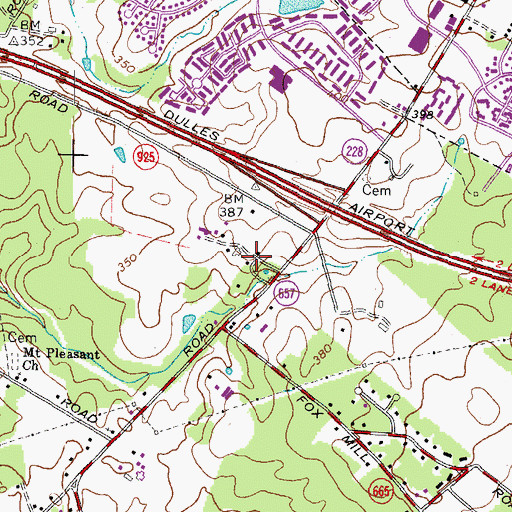 Topographic Map of Brookside, VA