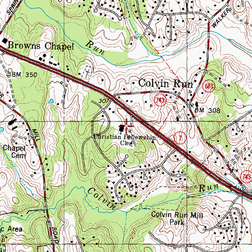 Topographic Map of Christian Fellowship Church, VA