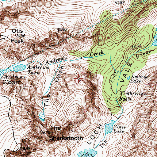 Topographic Map of Andrews Pass, CO