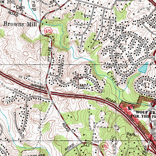 Topographic Map of Cinnamon Creek, VA