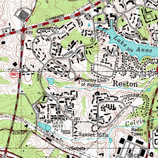 Topographic Map of Hidden Creek Golf Club, VA