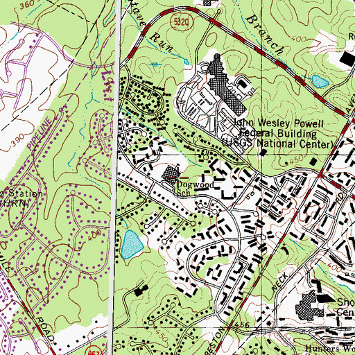 Topographic Map of Dogwood Elementary School, VA